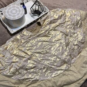 Gold and Beige Holiday Tree Skirt